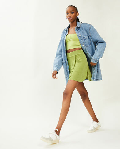 Jupe-short en tissu fluide vert kaki - Pimkie