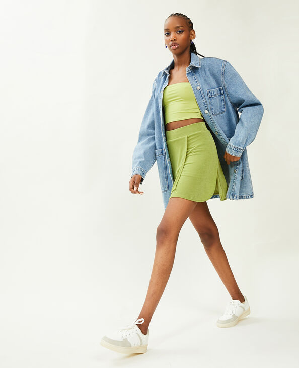 Jupe-short en tissu fluide vert kaki - Pimkie