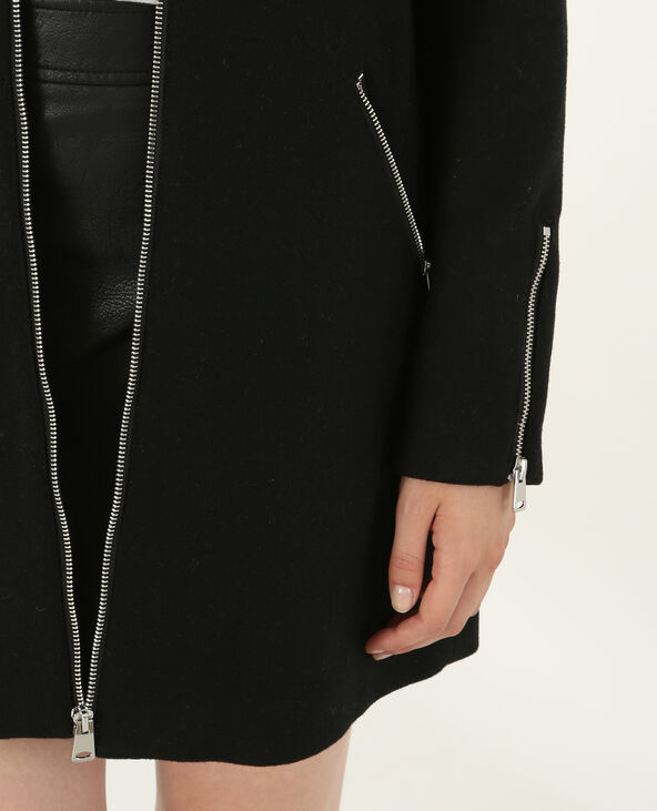 Manteau mi-long noir - Pimkie