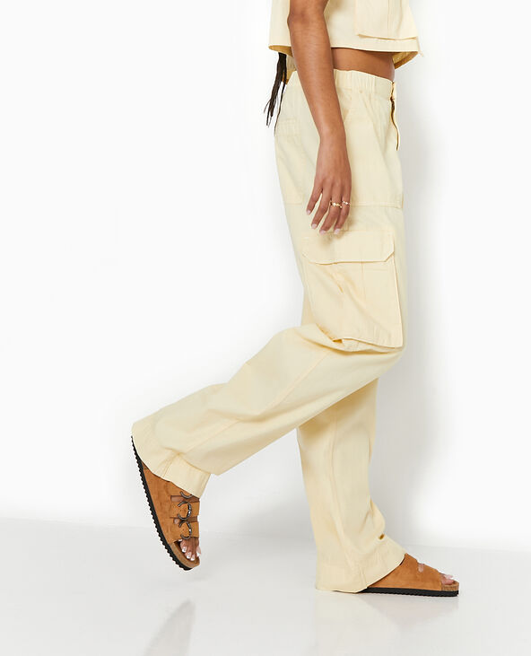 Pantalon large cargo beige - Pimkie