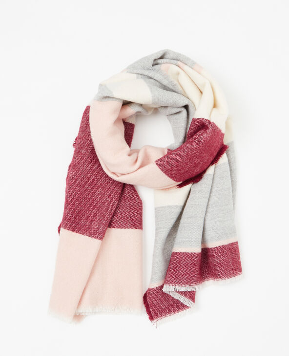 Echarpe plaid à bandes rose clair - Pimkie