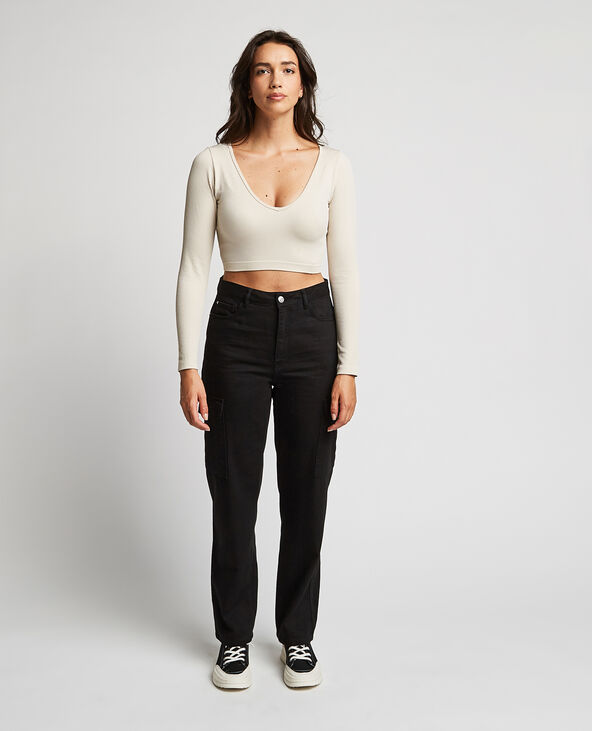 Jean cargo droit noir - Pimkie