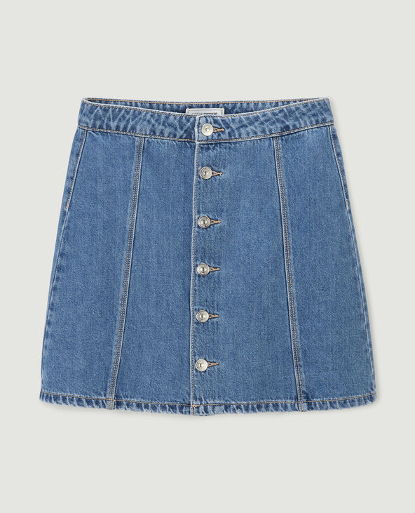 Jupe courte en jean bleu - Pimkie