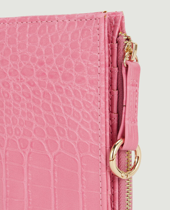Portefeuille effet croco rose - Pimkie