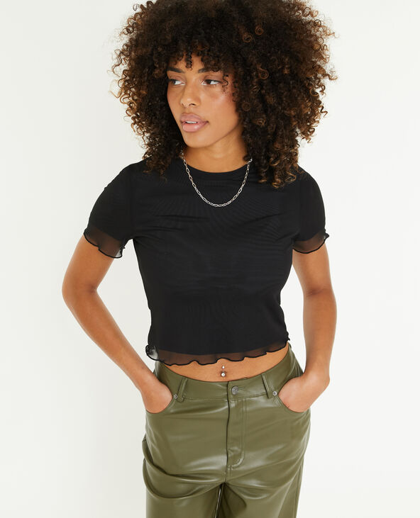Top court en tulle noir - Pimkie