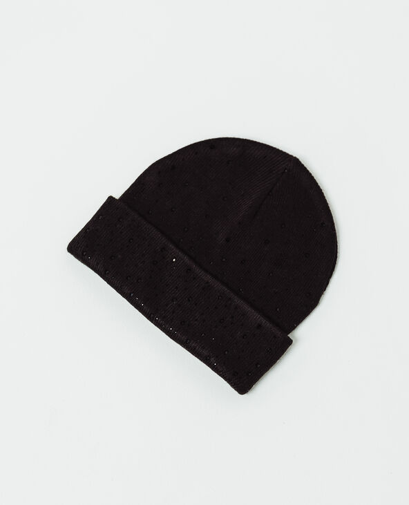 Bonnet à strass noir - Pimkie