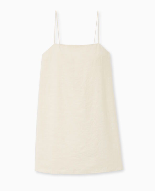Robe courte avec bretelles à nouer beige - Pimkie