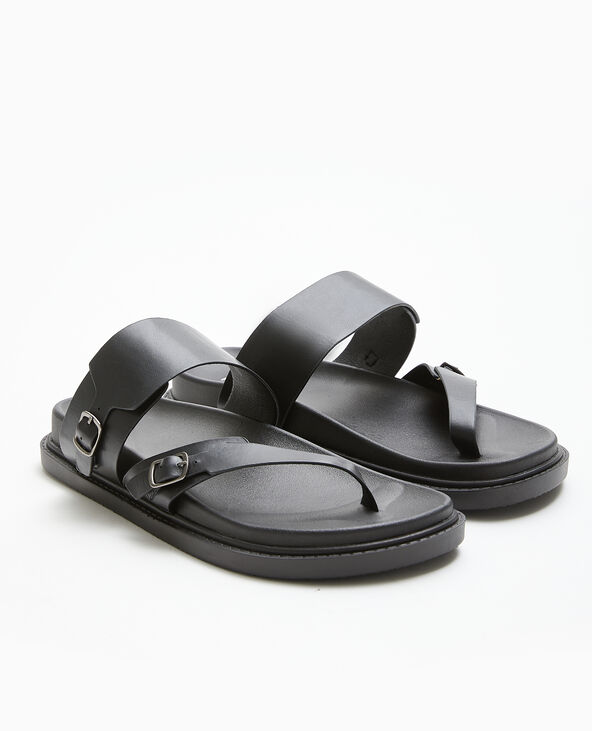 Mules plates avec brides noir - Pimkie