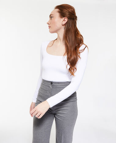 Top manches longues en matière gainante blanc - Pimkie