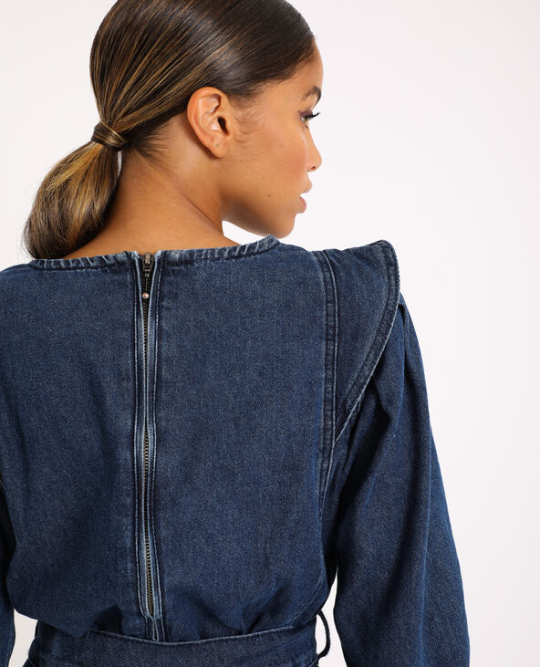 Robe en jean avec ceinture bleu - Pimkie