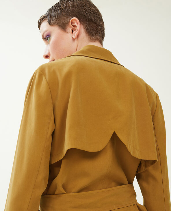 Trench long en tissu fluide marron - Pimkie