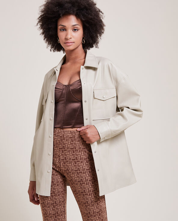 Chemise en simili cuir écru - Pimkie