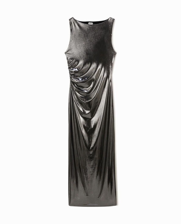 Robe longue argentée avec fronces argenté - Pimkie