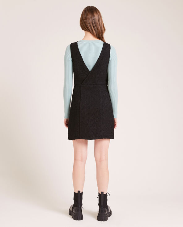 Robe boutonnée en tweed noir - Pimkie