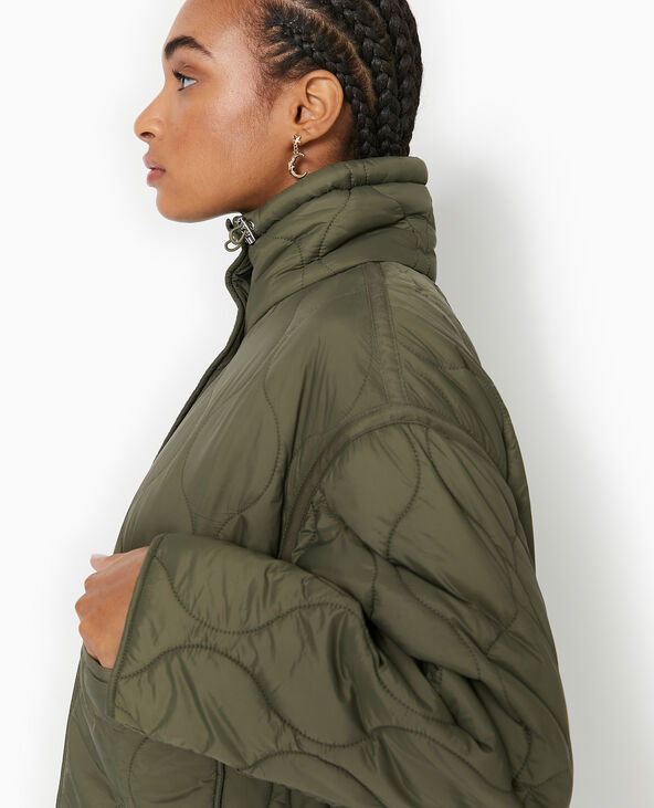 Veste matelassée + écharpe assortie vert kaki - Pimkie