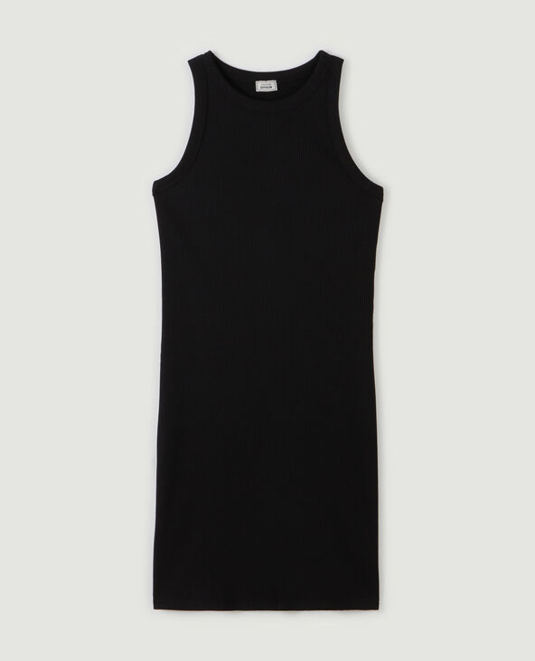 Robe débardeur maille côtelée noir - Pimkie