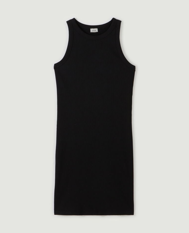 Robe débardeur maille côtelée noir - Pimkie