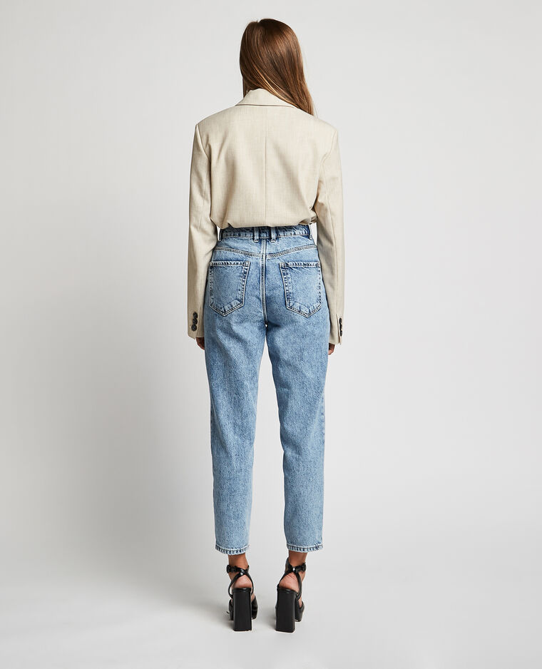 Jean mom taille haute bleu délavé - Pimkie