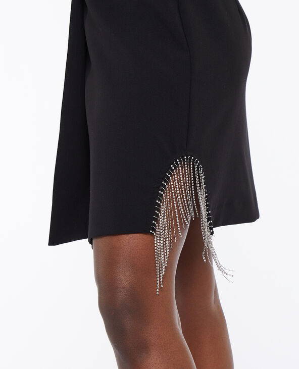 Robe blazer avec franges strass noir - Pimkie