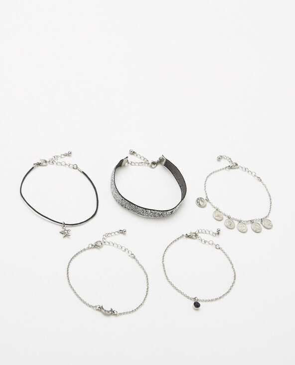 Lot de 5 bracelets argenté - Pimkie