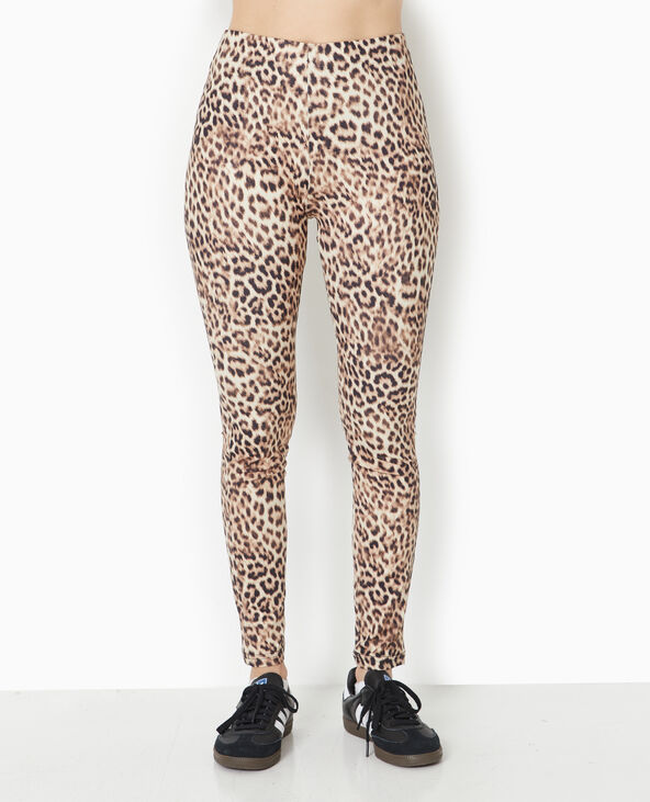 Legging en maille extensible motif leopard