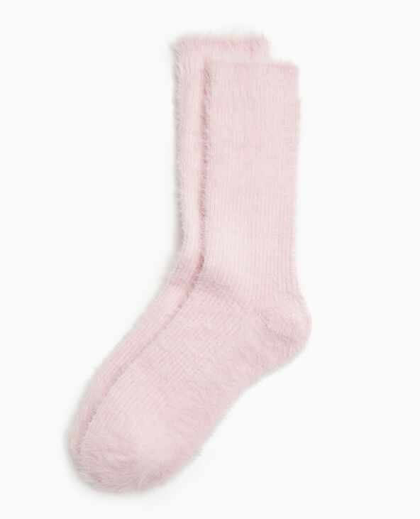 Paire de chaussettes en maille douce et poilue rose - Pimkie