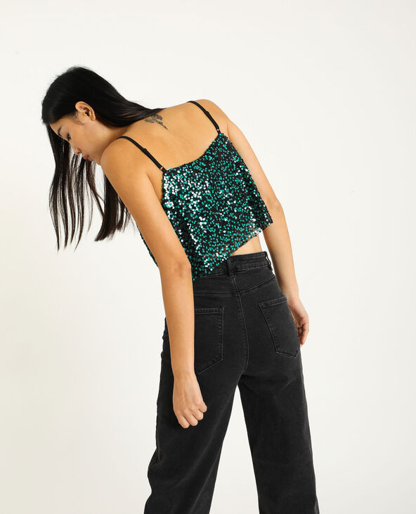 Bralette à sequins bleu turquoise - Pimkie