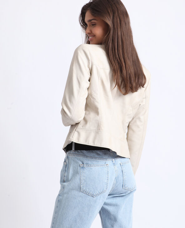 Veste en simili cuir beige - Pimkie