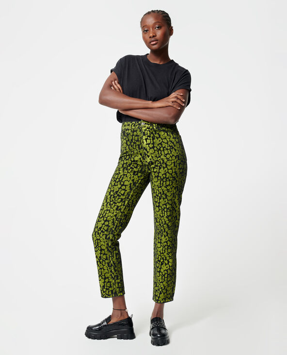 Jean straight léopard vert fluo - Pimkie