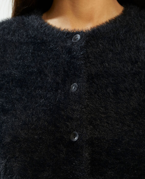 Gilet tout doux boutonné noir - Pimkie