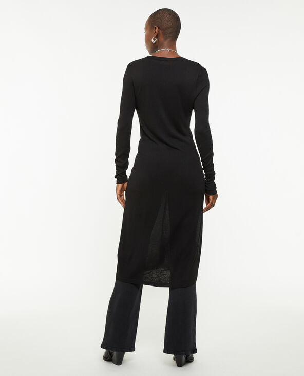 Gilet long en maille noir - Pimkie