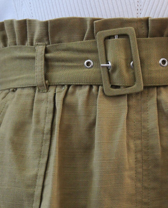 Jupe à taille haute vert kaki - Pimkie