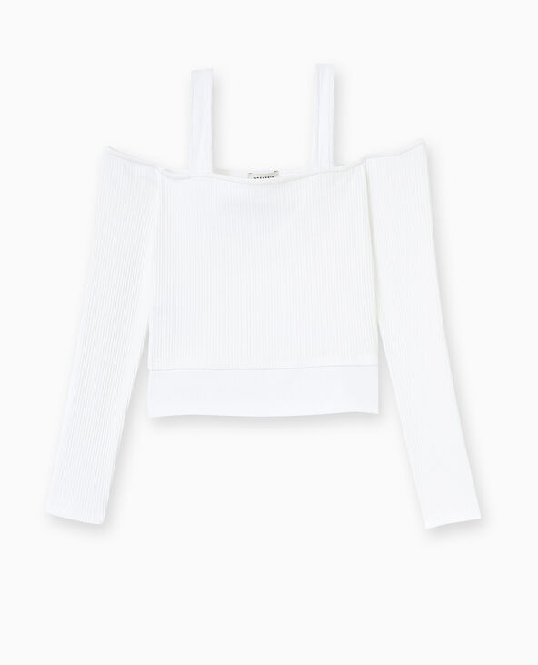 Top court effet 2 en 1 blanc - Pimkie