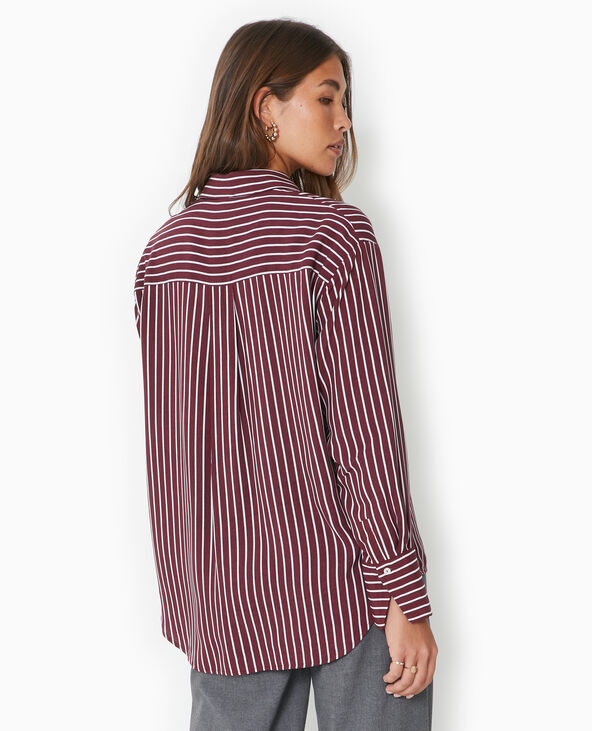 Chemise ample rayée bordeaux - Pimkie