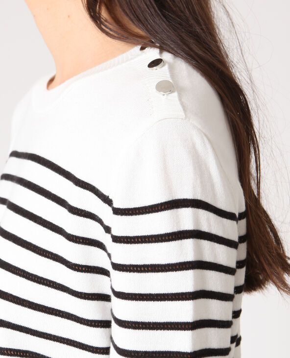 Pull à rayures blanc - Pimkie