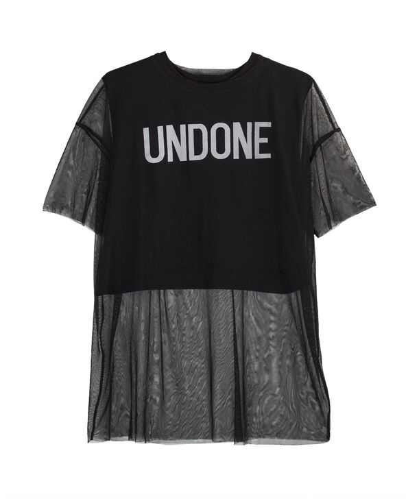 Cropped top 2 en 1 en tulle noir - Pimkie