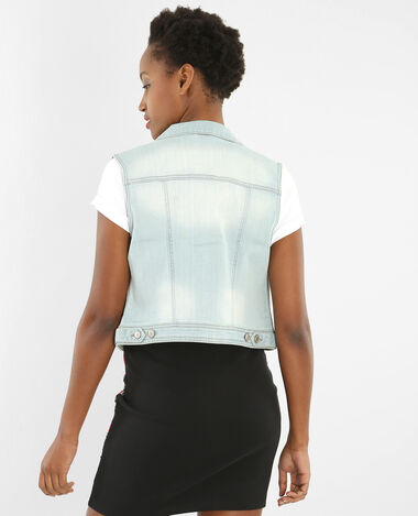 Veste en jean sans manches bleu clair - Pimkie