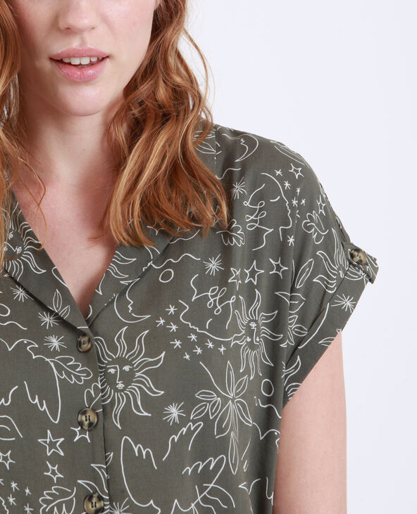 Chemisier manches courtes taupe - Pimkie