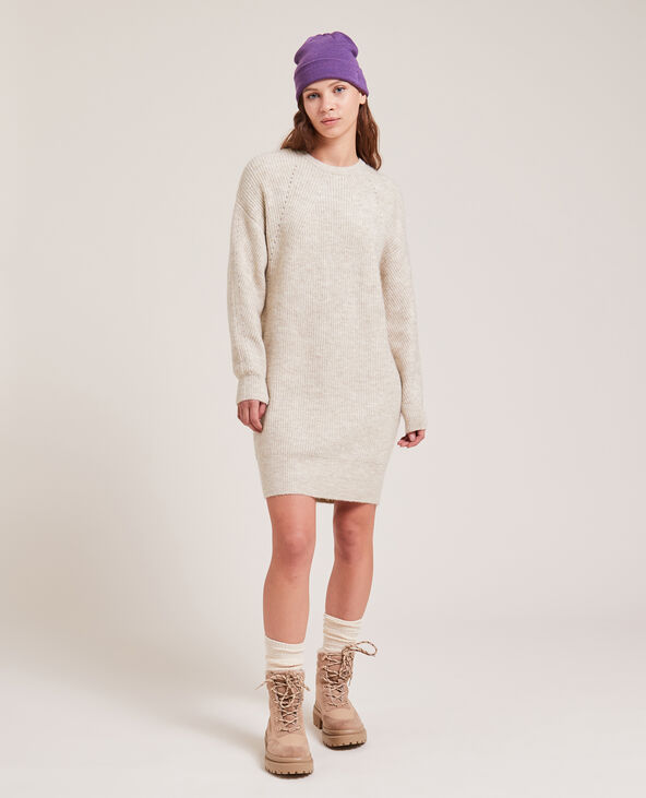 Robe en maille col rond taupe - Pimkie