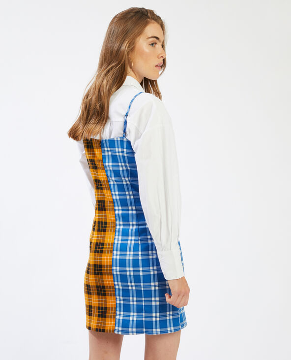 Robe bicolore à carreaux orange - Pimkie