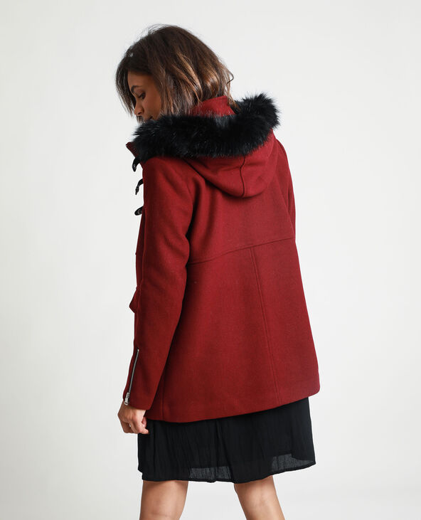 Manteau à capuche bordeaux - Pimkie