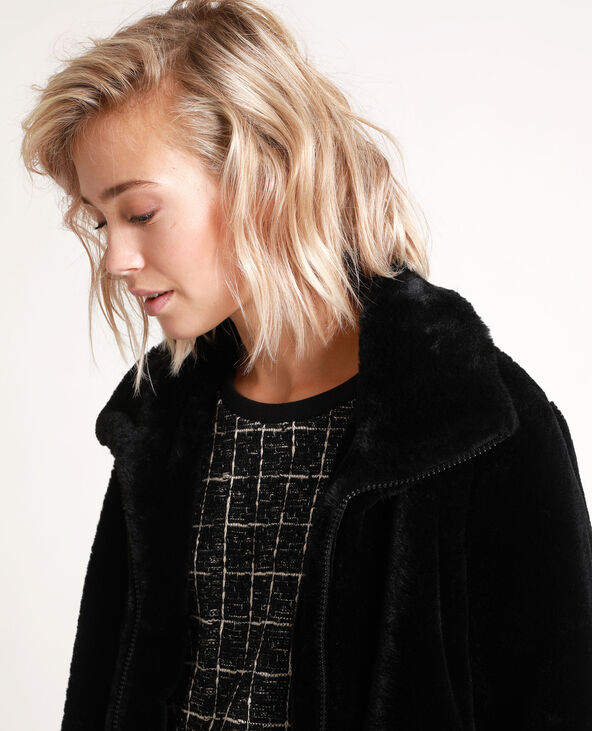 Veste bomber en fausse fourrure noir - Pimkie