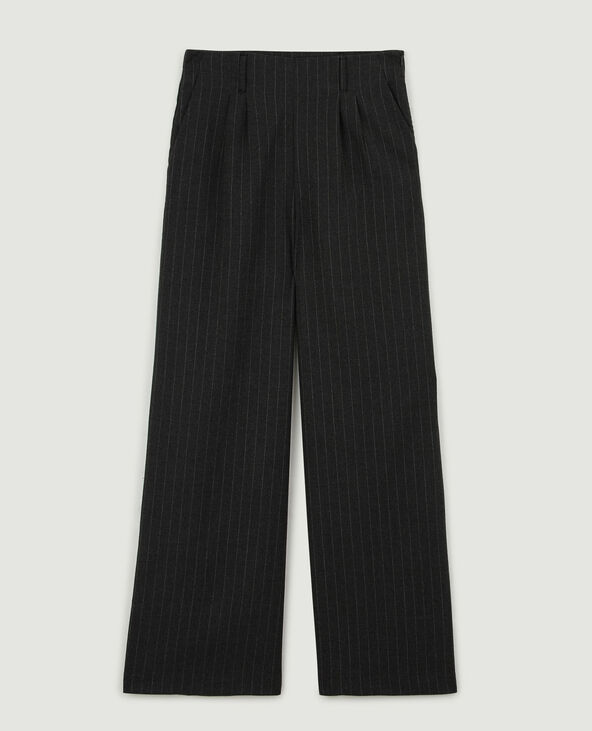 Pantalon large gris chiné - Pimkie