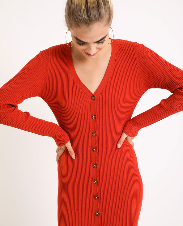 Robe gilet côtelée marron - Pimkie
