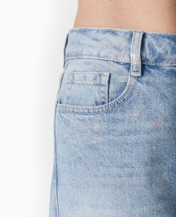 Jean wide taille haute avec enduit argenté argenté - Pimkie