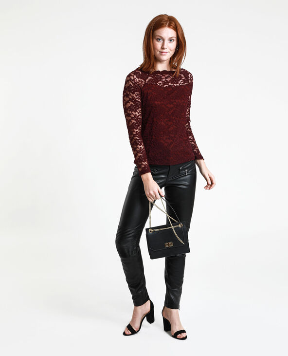 Pantalon en simili cuir noir - Pimkie