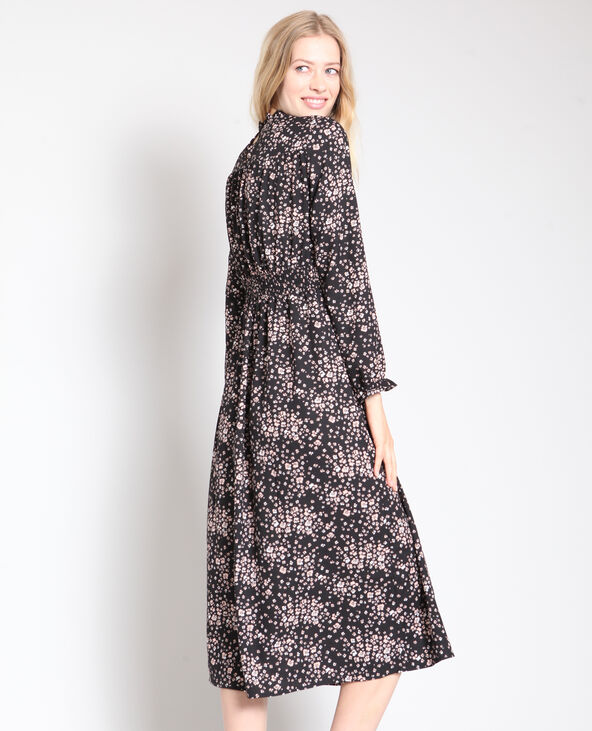 Robe longue à fleurs noir - Pimkie