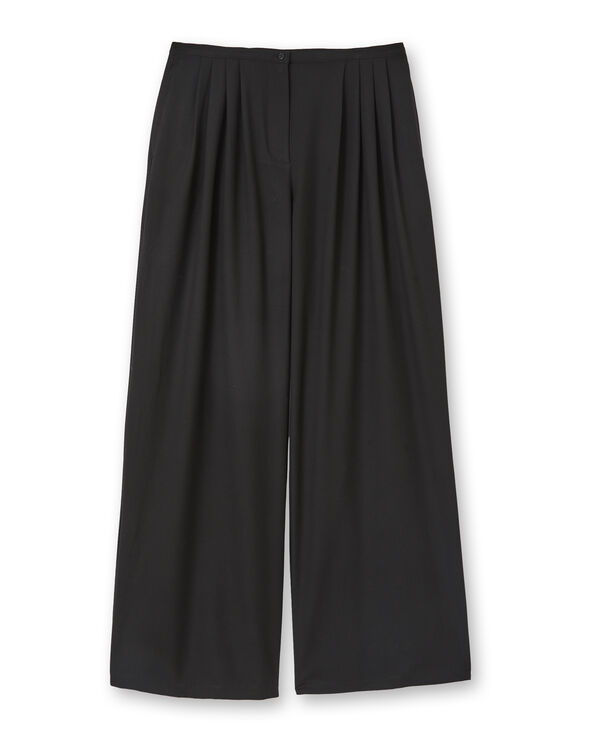 Pantalon large et droit avec pinces noir - Pimkie