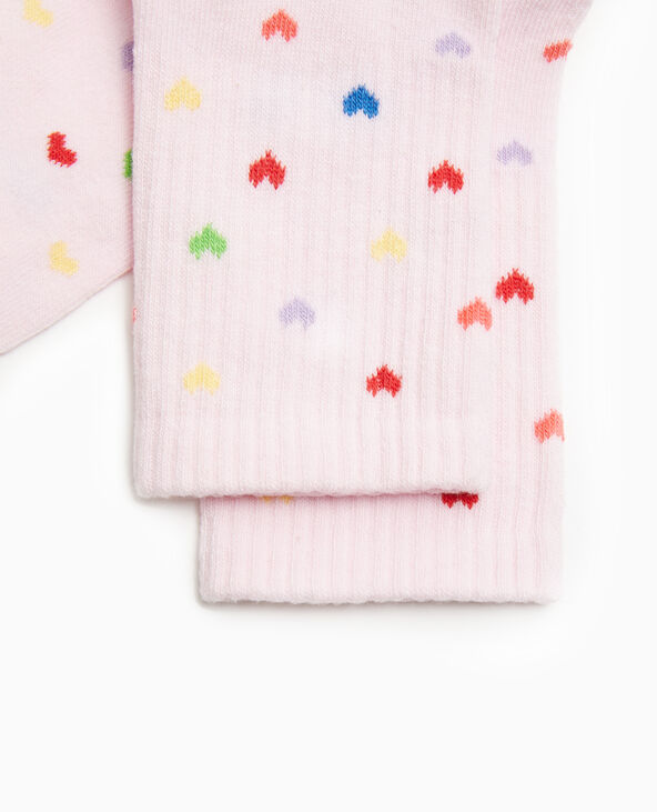 Chaussettes motif cœurs multicolores rose - Pimkie