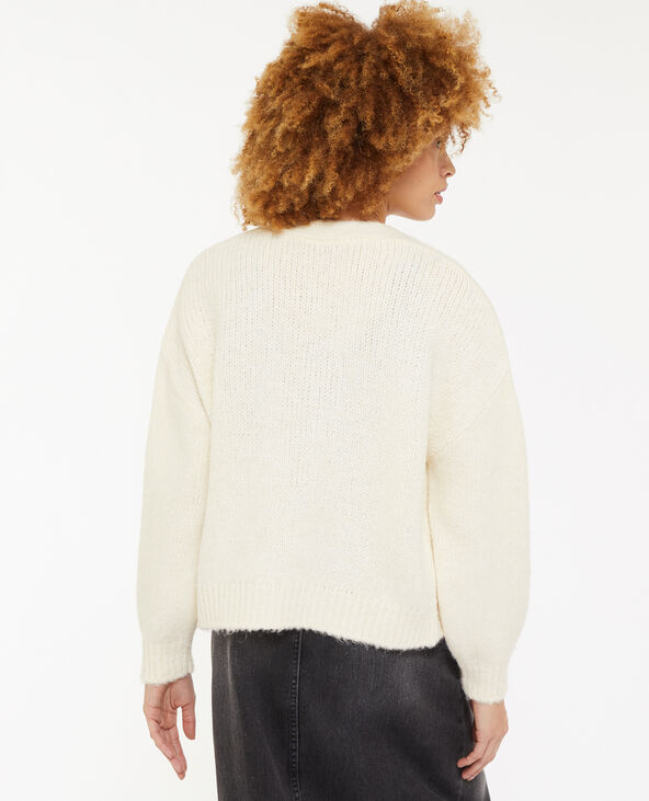 Gilet en maille sans boutons écru - Pimkie
